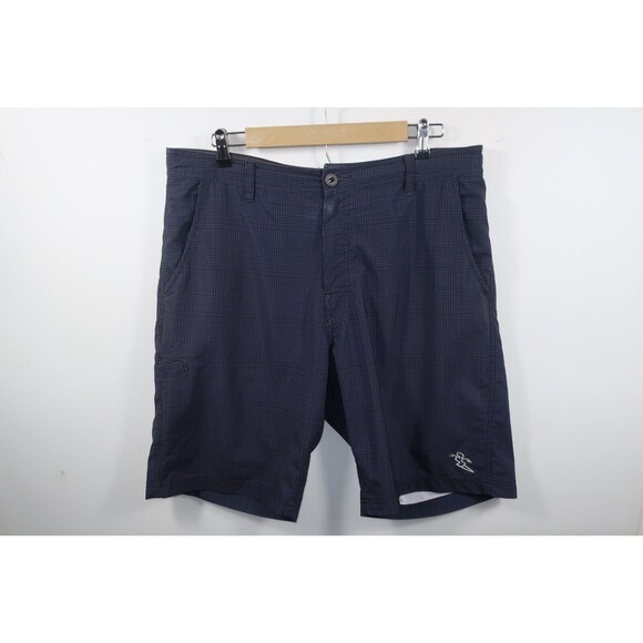 Da Hui Other - Da Hui Board Shorts Black Blue Plaid Houndstooth Hawaiian Surf Swim Trunks 38